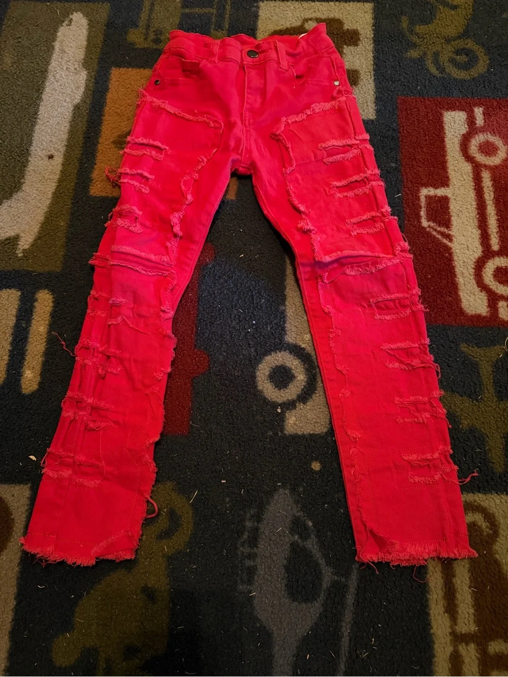 Women’s Distressed Hot Pink Jeans
